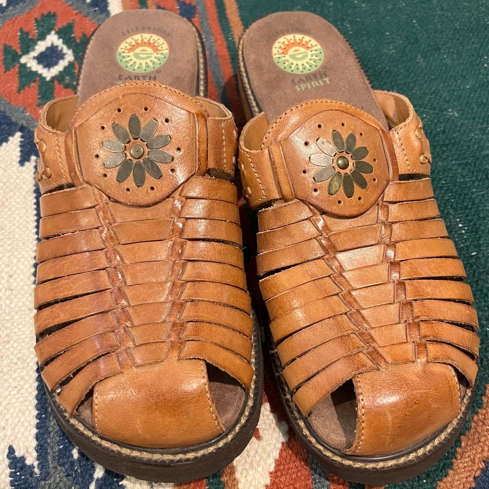 Earth spirit leather sandal clog